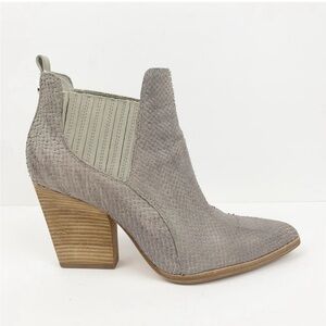 Donald Pliner Vale Snakeskin Boot Bootie Size 7 Grey Pumice Leather